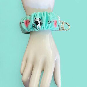 Handmade Scrunchie Keychain Wristlet-Cow/Pig Print
